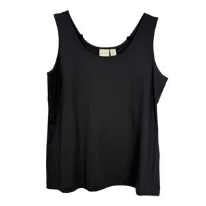 Chico’s Size 2 Black Basic Stretch Tank Minimalist Layering